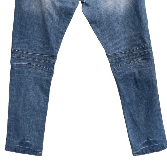 CJ Black SZ 38/32 Skinny Flex Jeans Medium Wash Whiskered Pockets Zip-Fly Mens - Picture 6 of 13